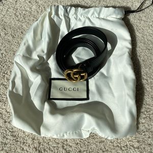 Gucci SM GG BELT | BLACK & GOLD